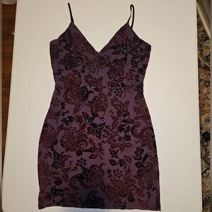 Lulu's purple velvet mini dress
